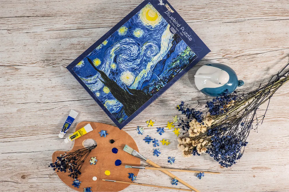 Image globale du puzzle vu de haut - The Starry Night - Art by Bluebird